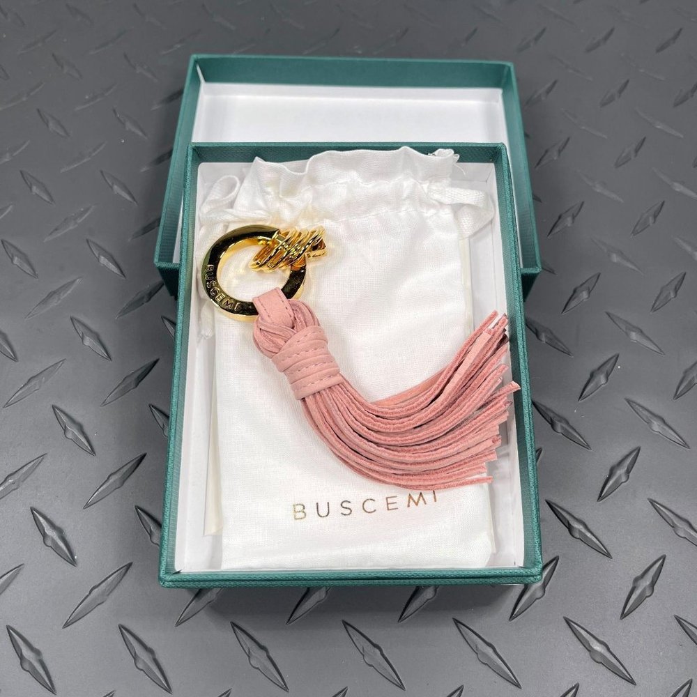 Buscemi Keyholder Fringe Pale Pink Nubuk